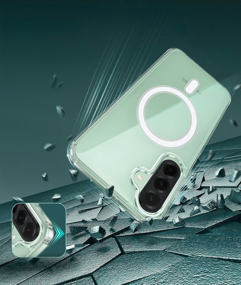Tok Samsung Galaxy A56 5G, Dropproof MagSafe, átlátszó + 9H edzett üveg