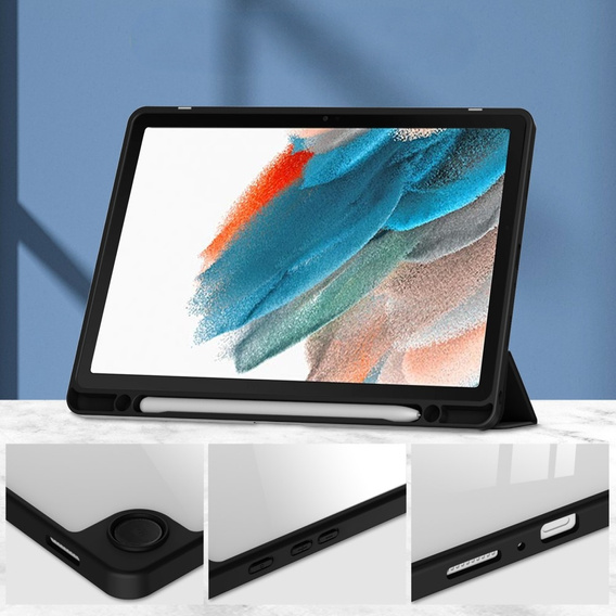 Tok Samsung Galaxy Tab A9+, Smartcase Hybrid, tolltartó résszel, fekete