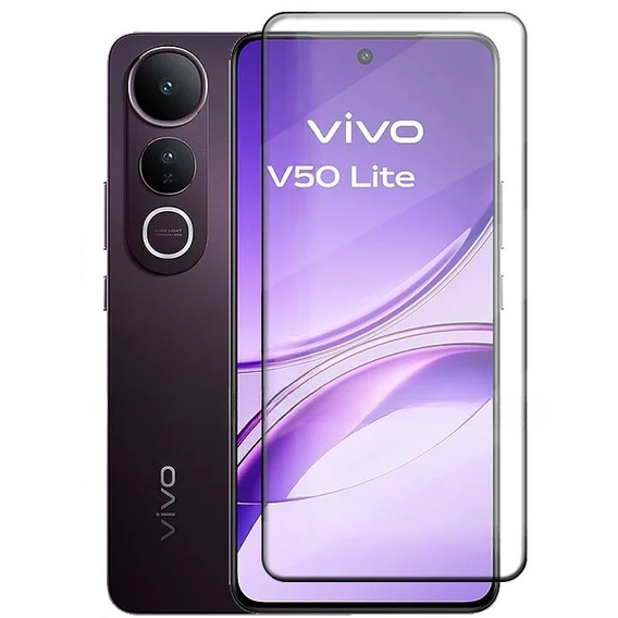 3D edzett üveg Vivo V50 Lite 4G / 5G készülékhez, fekete keret