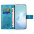 Pattintható tok a Motorola Moto E22 / E22i, Wallet, tree i sowy, kék