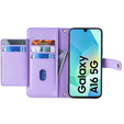 Pattintható tok a Samsung Galaxy A16, Wallet Zipper Pocket, lila