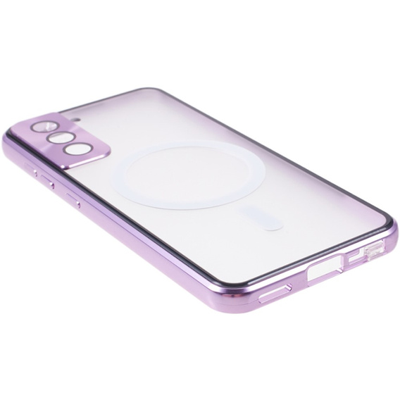 Magnetic Dual Glass MagSafe tok Samsung Galaxy S21, lila