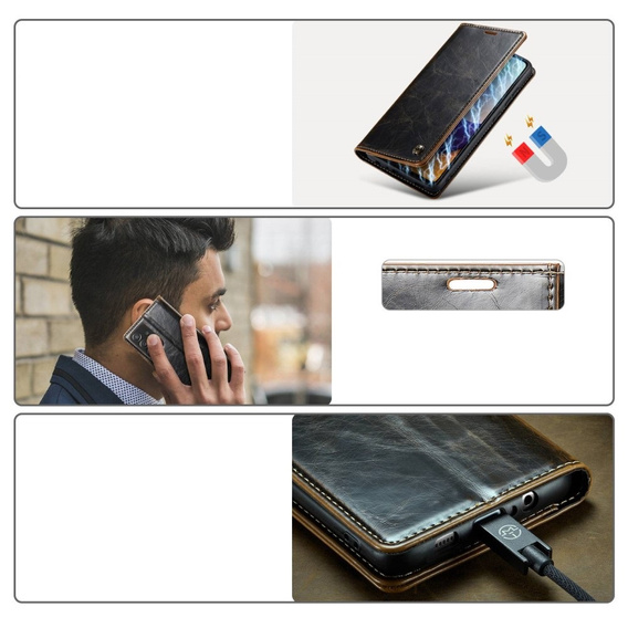 CASEME flip tok Samsung Galaxy A52/A52s, Waxy Textured, kávé