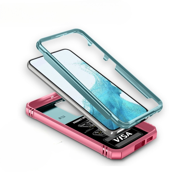 Telefontok a Samsung Galaxy S23, CamShield Slide, zöld / rózsaszín