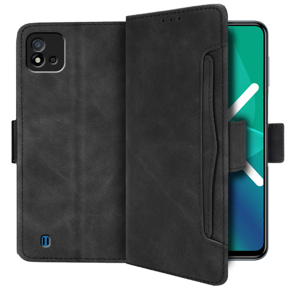 Pattintható tok a Realme C11 2021 / C20 / C20A, Card Slot, fekete