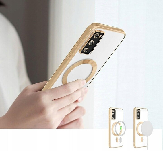 Tok Samsung Galaxy S20 FE-hoz, Electro MagSafe, arany + üveg a képernyőhöz