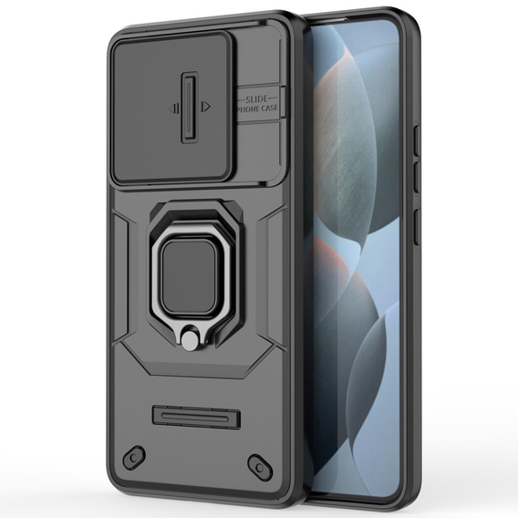 Telefontok a Xiaomi Poco F6 Pro, KickStand Camera Lens, fekete