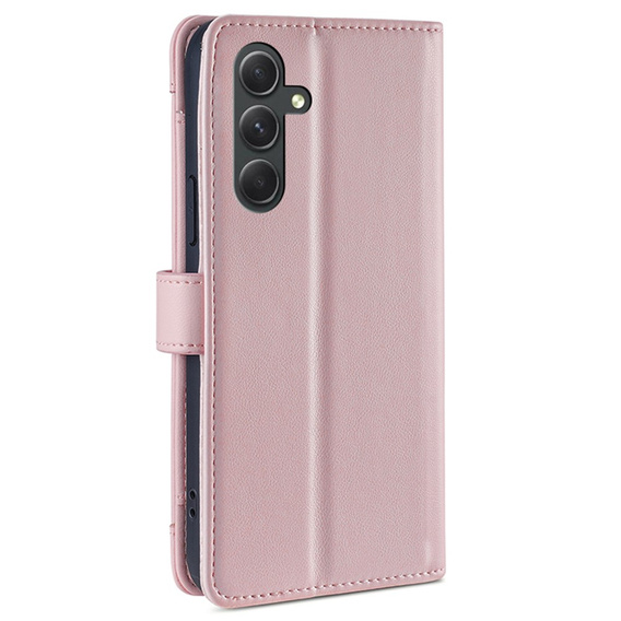 Pattintható tok a Samsung Galaxy A54 5G, Wallet Zipper Pocket, rózsaszín