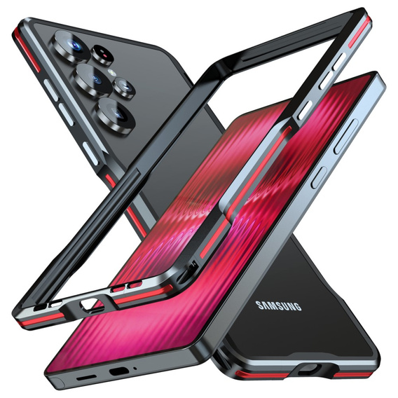 Teletok LUPHIE Samsung Galaxy S25 Ultra-hoz, Armor Bumper, fekete
