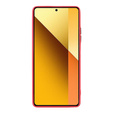 Szilikon tok Xiaomi Redmi Note 13 5G, kamera védelemmel, átlátszó / piros + edzett üveg 9H