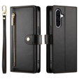Wallet Zipper Pocket flip tok Samsung Galaxy A17 5G, Wallet Zipper Pocket, fekete