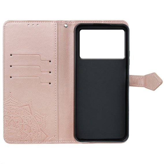 Pattintható tok a Xiaomi Poco X6 Pro 5G, Mandala, rózsaszín rose gold