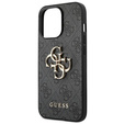 GUESS Telefontok a iPhone 14 Pro, 4G Big Metal Logo, szürke