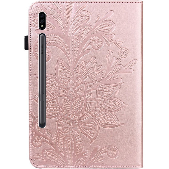 Pattintható tok Samsung Galaxy Tab S7, flower, kék