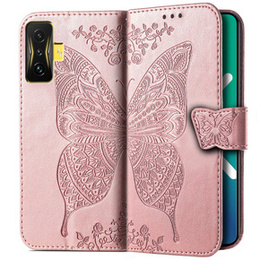 Pattintható tok a Xiaomi Poco F4 GT, Butterfly, rózsaszín rose gold