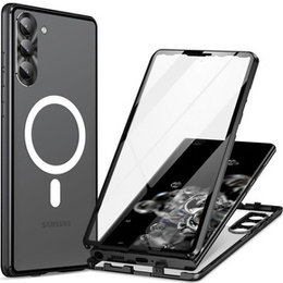 Magnetic Dual Glass MagSafe tok Samsung Galaxy S23+ Plus, fekete