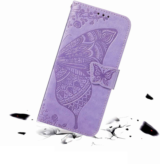 Pattintható tok a Oppo Reno 13F / Oppo Reno 13FS, Butterfly, lila
