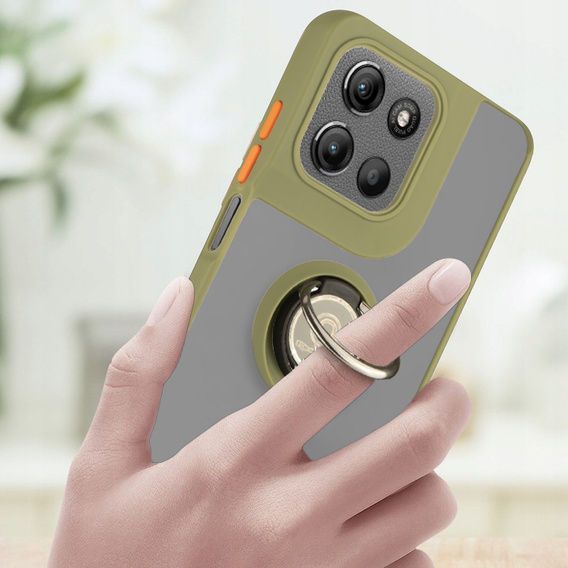 Tok Motorola Moto G15 / Motorola Moto G15 Power, Frosted Ring, zöld