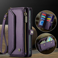 Tok CASEME Samsung Galaxy S25 FE, RFID Leather Wallet, vállpánttal, lila