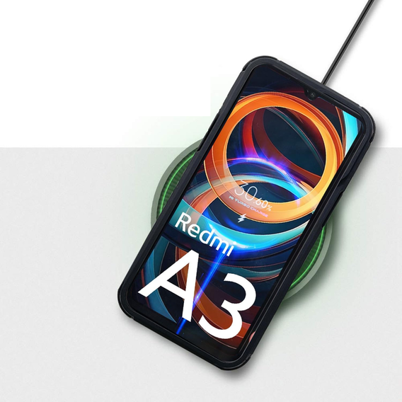 Tok Xiaomi Redmi A3, Fusion Hybrid, kameravédelemmel, átlátszó / fekete