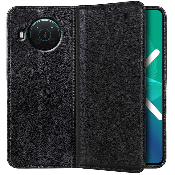 Telefontok a Nokia X10 / X20, Wallet Litchi Leather, fekete