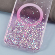 Tok Samsung Galaxy S24, Glittery, MagSafe-hoz, rózsaszín
