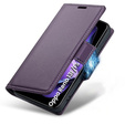 Tok Oppo Reno 13F / Oppo Reno 13FS, ERBORD Glossy Litchi, pénztárca patenttal, lila