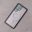 Magnetic Dual Glass MagSafe tok Samsung Galaxy S23 Ultra, zöld
