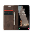 CASEME tok Samsung Galaxy S21 FE, Leather Wallet Case, kávé
