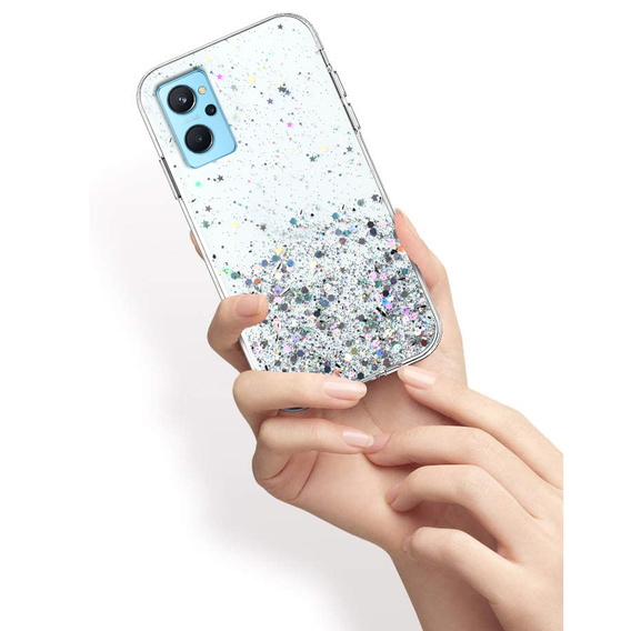 Telefontok a Realme 9i / Oppo A96, Glittery, ezüst