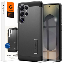 Spigen tok Samsung Galaxy S25 Ultra készülékhez, Tough Armor Mag Mag MagSafe, szürke + 9H edzett üveg