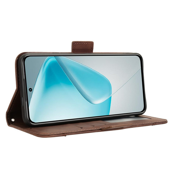 Pattintható tok a Infinix Hot 50 Pro+ 4G, Card Slot, barna