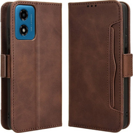 Pattintható tok a Motorola Moto E14, Card Slot, barna