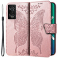 Pattintható tok a TCL 40 NXTPaper, Butterfly, rózsaszín rose gold