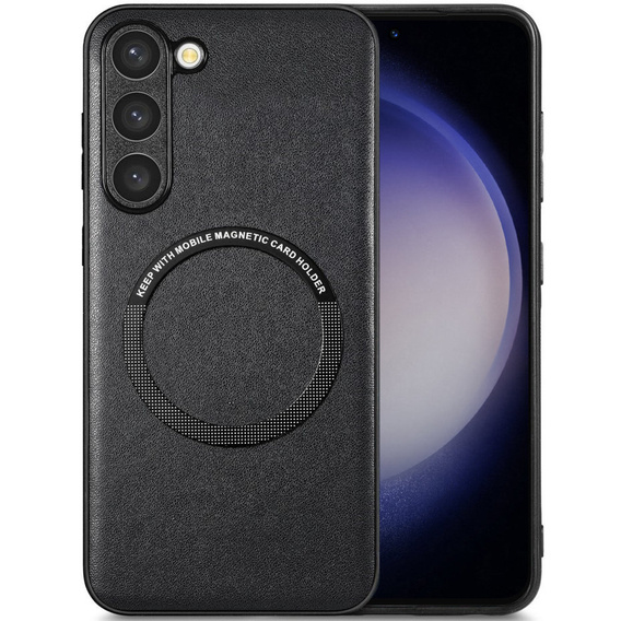 Telefontok a Samsung Galaxy S23, Leather Hybrid MagSafe, fekete
