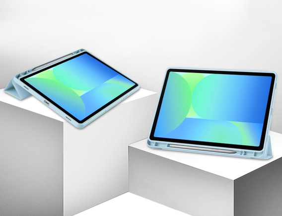 Tok Samsung Galaxy Tab S10 FE+ Plus, Smartcase tolltartóval, kék