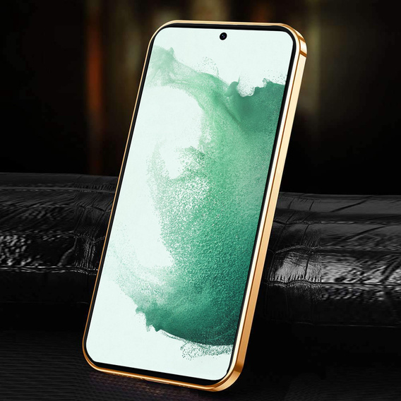 Telefontok a Samsung Galaxy S22+ Plus, Cowhide Leather, fekete