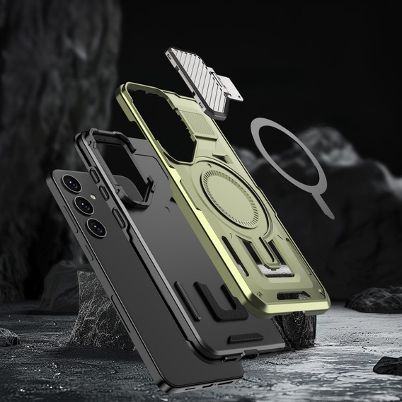 Tok Samsung Galaxy S24 FE, Military MagSafe with camera protection, zöld