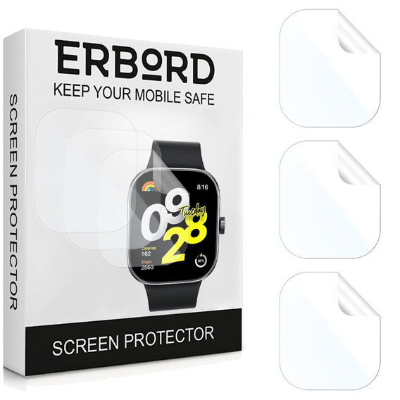 3x ERBORD hidrogél fólia Xiaomi Redmi Watch 4