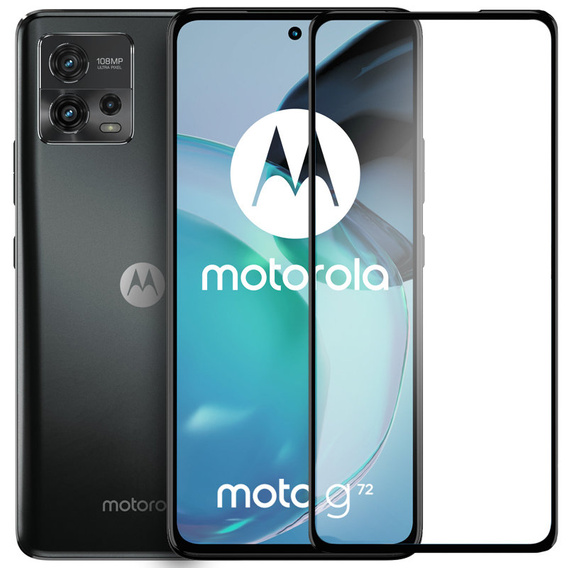 3D edzett üveg Motorola Moto G72 készülékhez, fekete