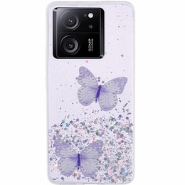 Tok Xiaomi 13T / 13T Pro / Redmi K60 Ultra, Glitter Butterfly, lila