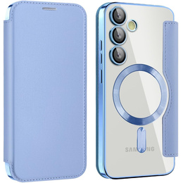 Pattintható tok a Samsung Galaxy S25 FE, RFID Wallet MagSafe CamShield, kék