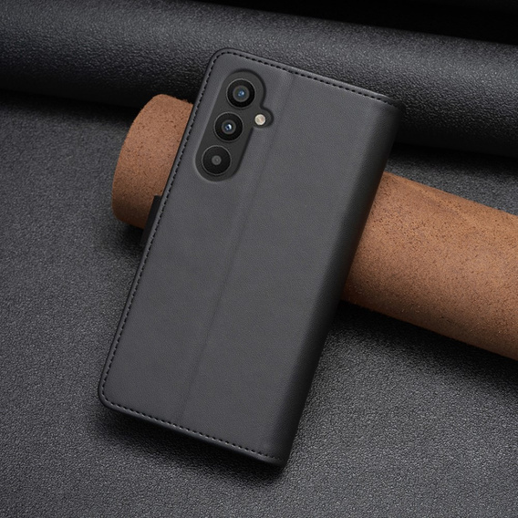 Pattintható tok a Samsung Galaxy A25 5G, Wallet Zipper Pocket, fekete