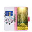 Pattintható tok a Motorola Moto G53 5G / G23 / G13, Wallet, colorful tree, fehér