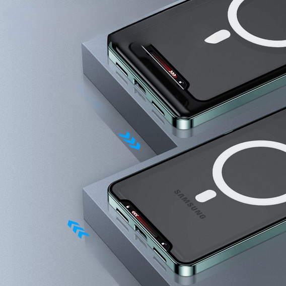 Kameravédő tok Samsung Galaxy Note 10+ Plus, CamShield MagSafe, átlátszó / zöld