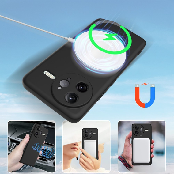 Telefontok a Xiaomi Poco F7 Ultra, Silicone MagSafe, fekete