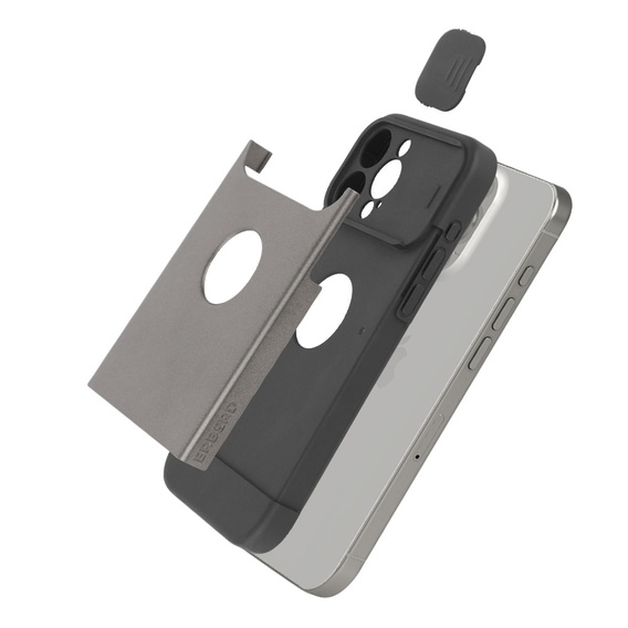 Telefontok a iPhone 15 Pro, ERBORD MagProtect Slide Camera, titánium szürke