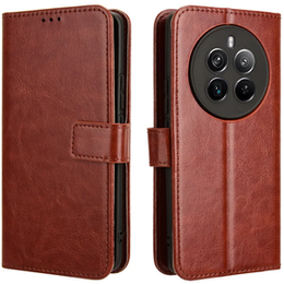 Pattintható tok a Realme 12 Pro 5G / 12 Pro+ 5G, Crazy Horse Wallet, barna