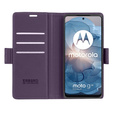Tok Motorola Moto G24 Power, ERBORD Glossy Litchi, pénztárca patenttal, lila