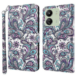 Pattintható tok a Xiaomi Redmi 13C / Poco C65, Wallet, Flowers